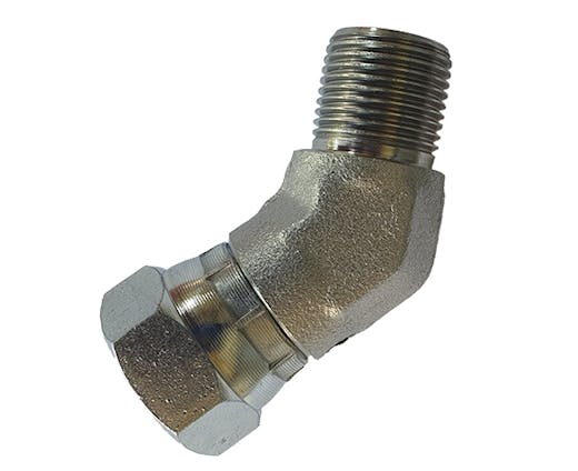 45° Elbow 1/2 Male BSPP x 1/2 Female BSPP Swivel