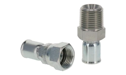 Steel Crimp Hose Fittings Typically Used On 1 Wire And 2 Wire Braided Hydraulic Hoses Titan