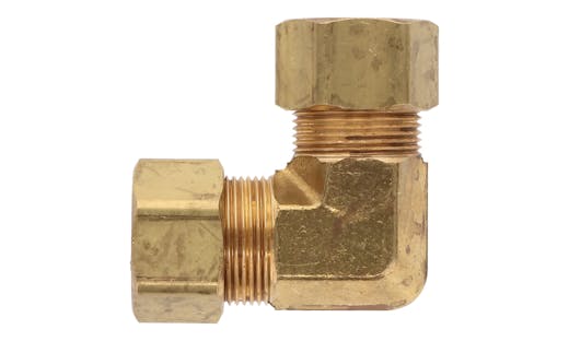 3/16 Compression Tube Union 90° Brass Fittings, B-65