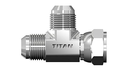 AN Tee Fitting with Female Swivel Nut